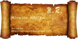 Mireisz Réka névjegykártya